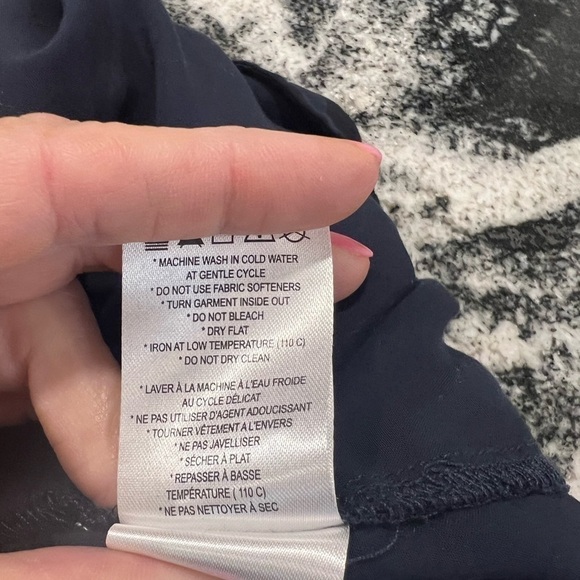 LOLE navy with black palm leaf print mini dress with draw strings - Picture 4 of 12